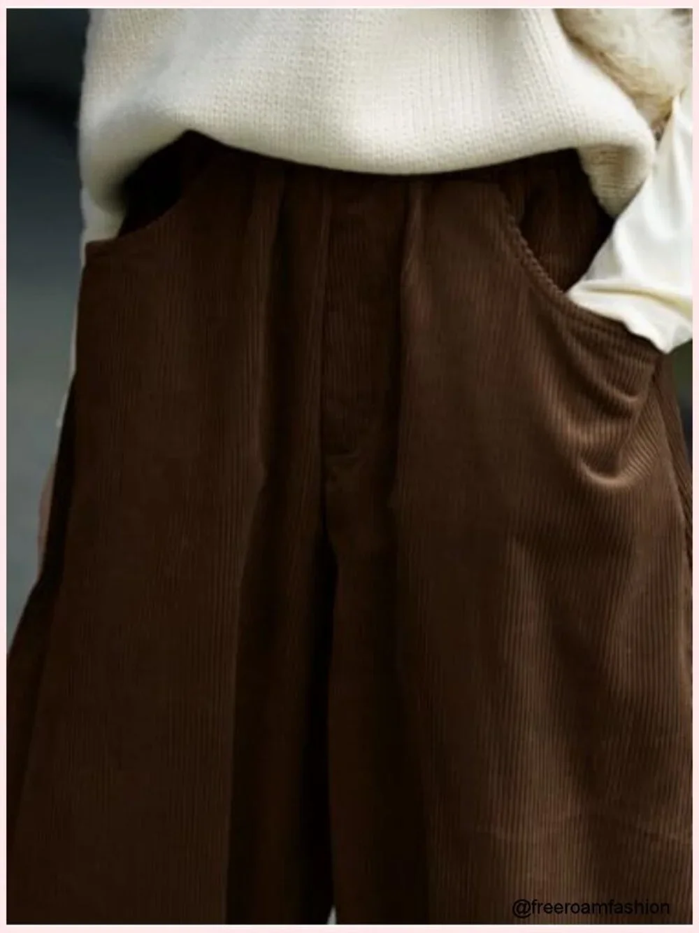 Corduroy Barrel Pants Wide Leg Vintage Mid Rise Y2k Baggy Boyfriend Pants